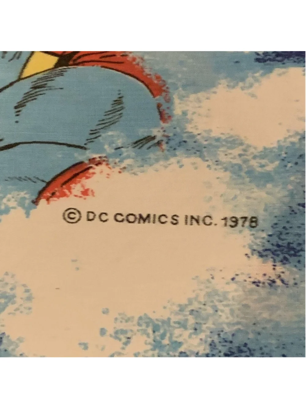 Vintage 1976 Superman Twin Size Fitted Sheet DC Comics Retro Bedding Red Blue